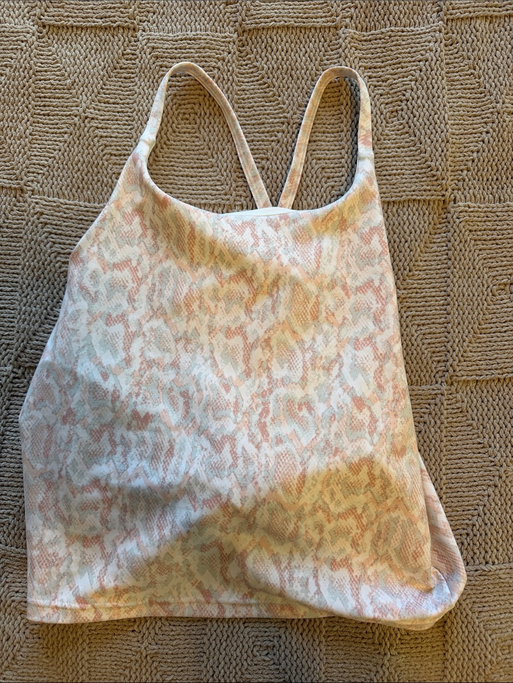 Old Navy Pink and Cream Printed Tank Top